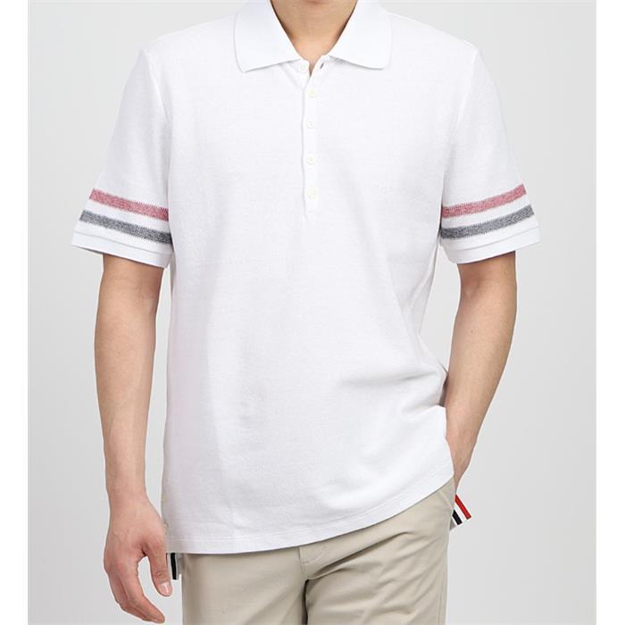THOM BROWNE RWB Trim Short Sleeve Polo Shirt MJP169A