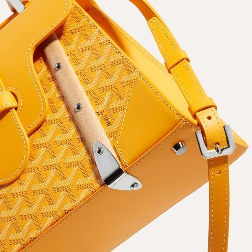 GOYARD Saigon PM Tote Bag Yellow Women’s Leather Handbag SAIGR2PMLTY08 CL08P