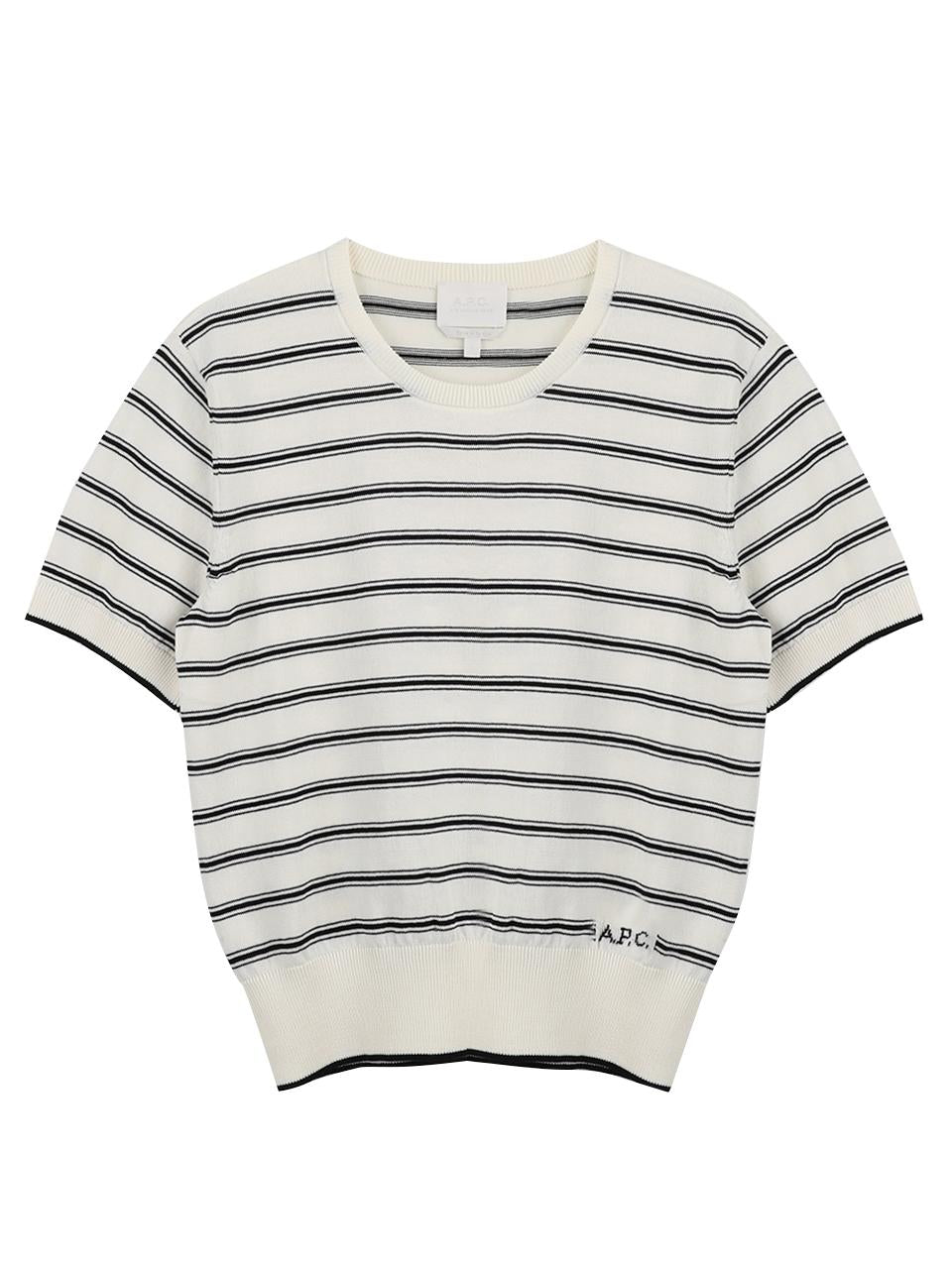 A.P.C. Stripe Crewneck Short Sleeve T-Shirt COHLP F23461 TAT