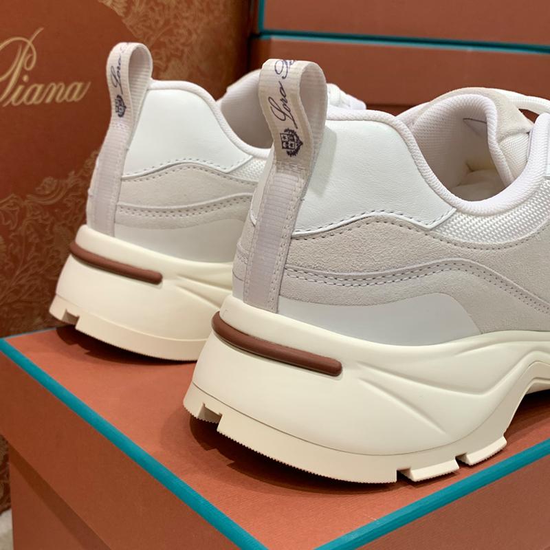 Loro Piana White Cairn Walk Low-Top Sneakers for Men