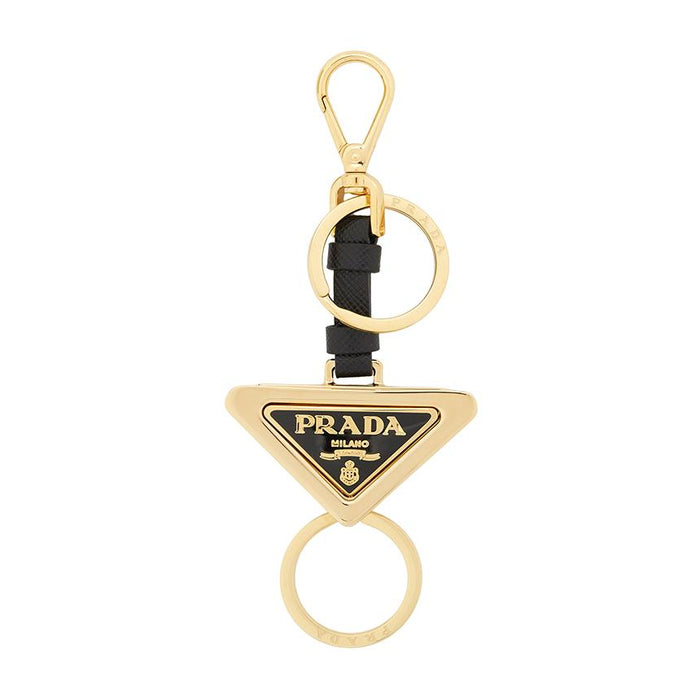 PRADA Black Saffiano Leather Keyring Keychain Unisex Accessory 1PS059 66A F019F