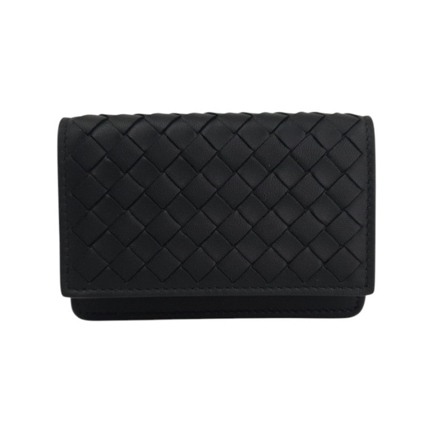Bottega Veneta Intrecciato Leather Card Holder Black