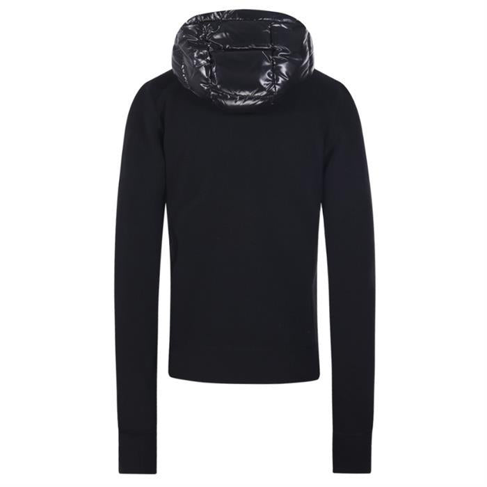Moncler Grenoble Logo Patch Hooded Zip-Up Down Jacket Black