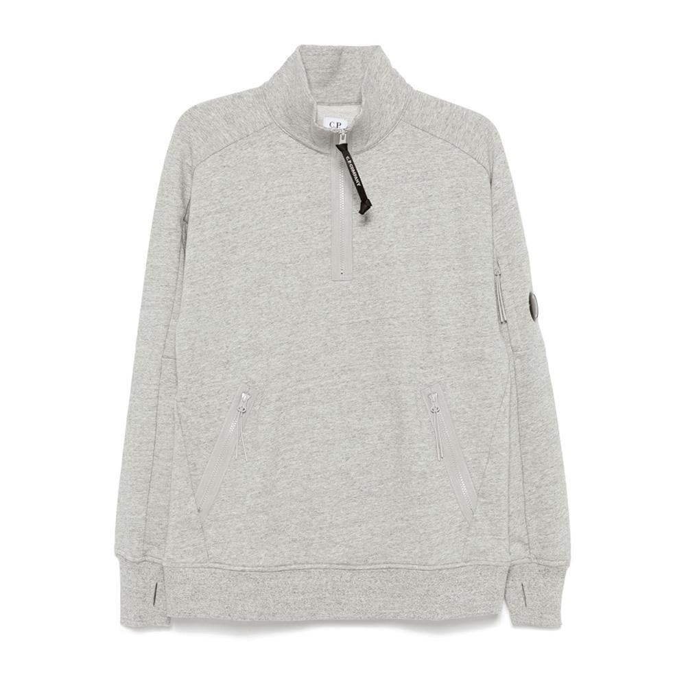 CP Company Lens Patch Half Zip Sweatshirt Gray