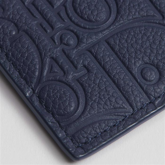 DIOR Blue Leather Compact Card Holder Wallet