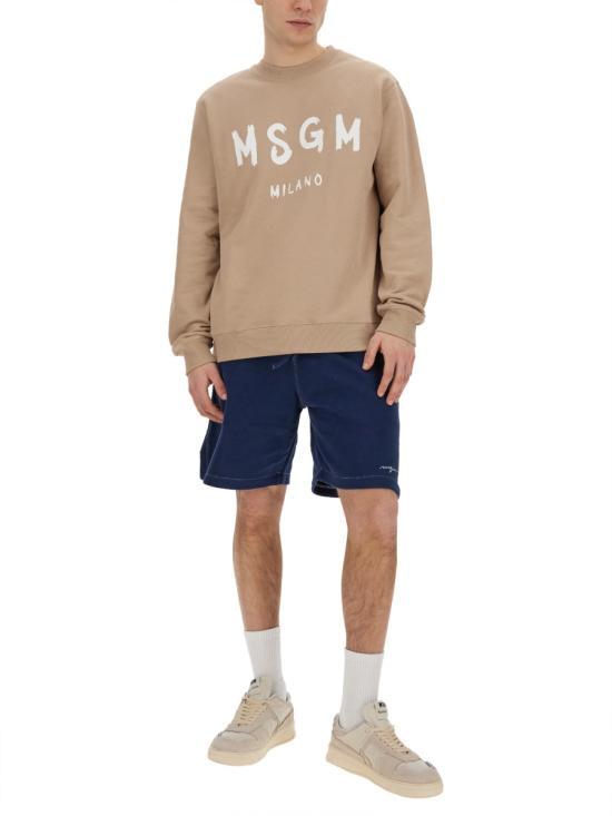 MSGM Beige Long Sleeve Sweatshirt for Men 3640 MM5132 4700023