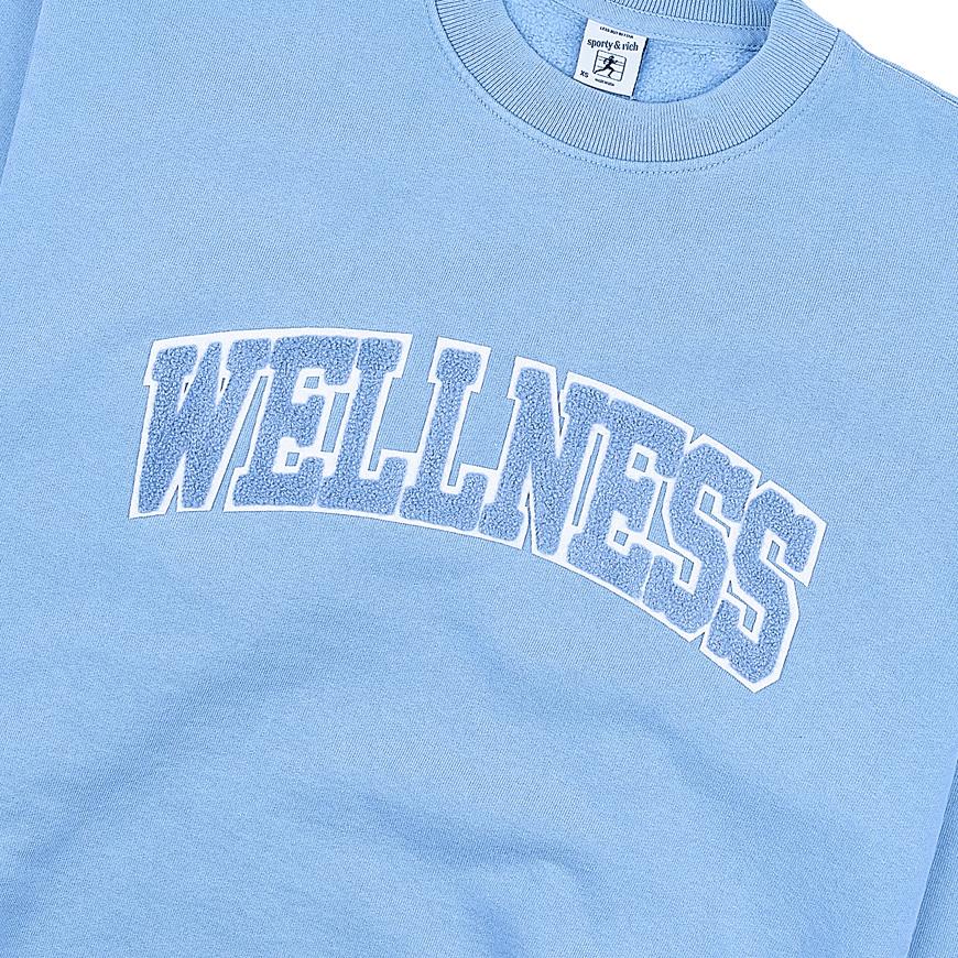 SPORTY&RICH Wellness Boucle Crewneck Sweatshirt Hydrangea White