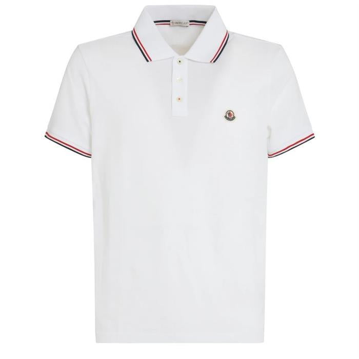 Moncler Triple Stripe Lining Logo Patch Short Sleeve Polo Shirt