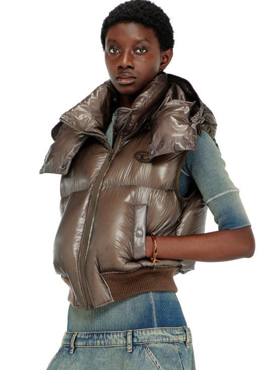 DIESEL Black Puffer Vest Men’s Down Gilet