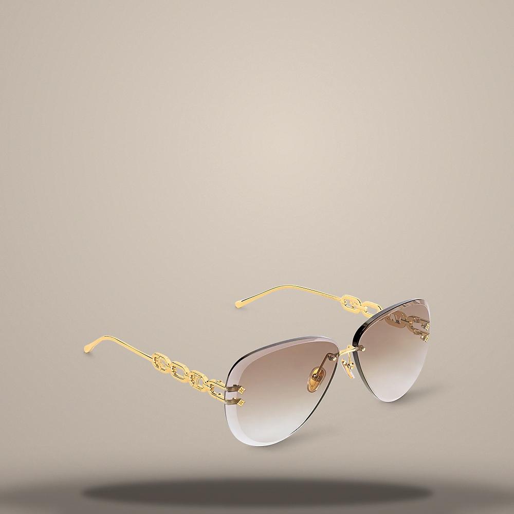 Louis Vuitton Men's Gold-Tone Metal Aviator Sunglasses