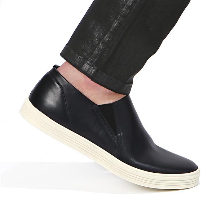 Rick Owens Black Leather Mastodon Slip-On Low-Top Sneakers