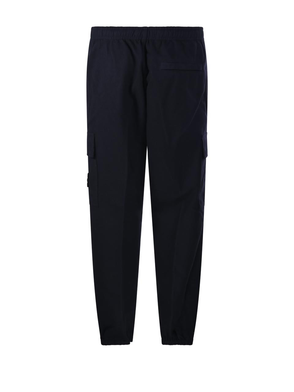 STONE ISLAND Black Cotton Cargo Pants for Men