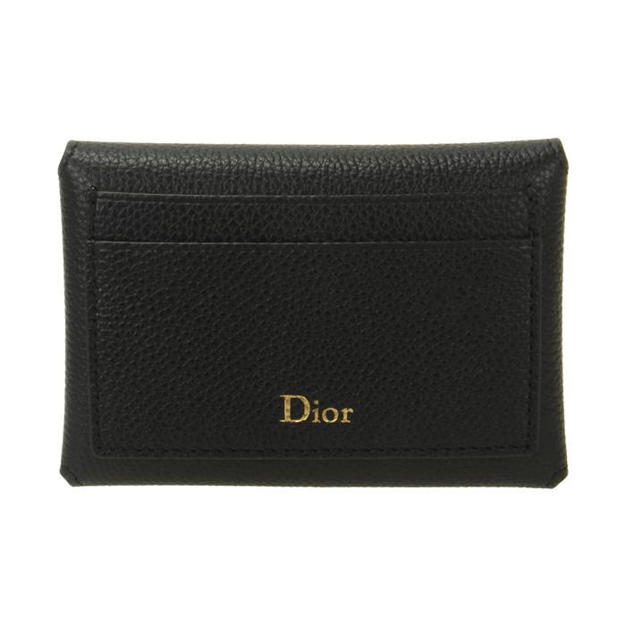 DIOR Medallion D-Riley Leather Card Holder Wallet Navy