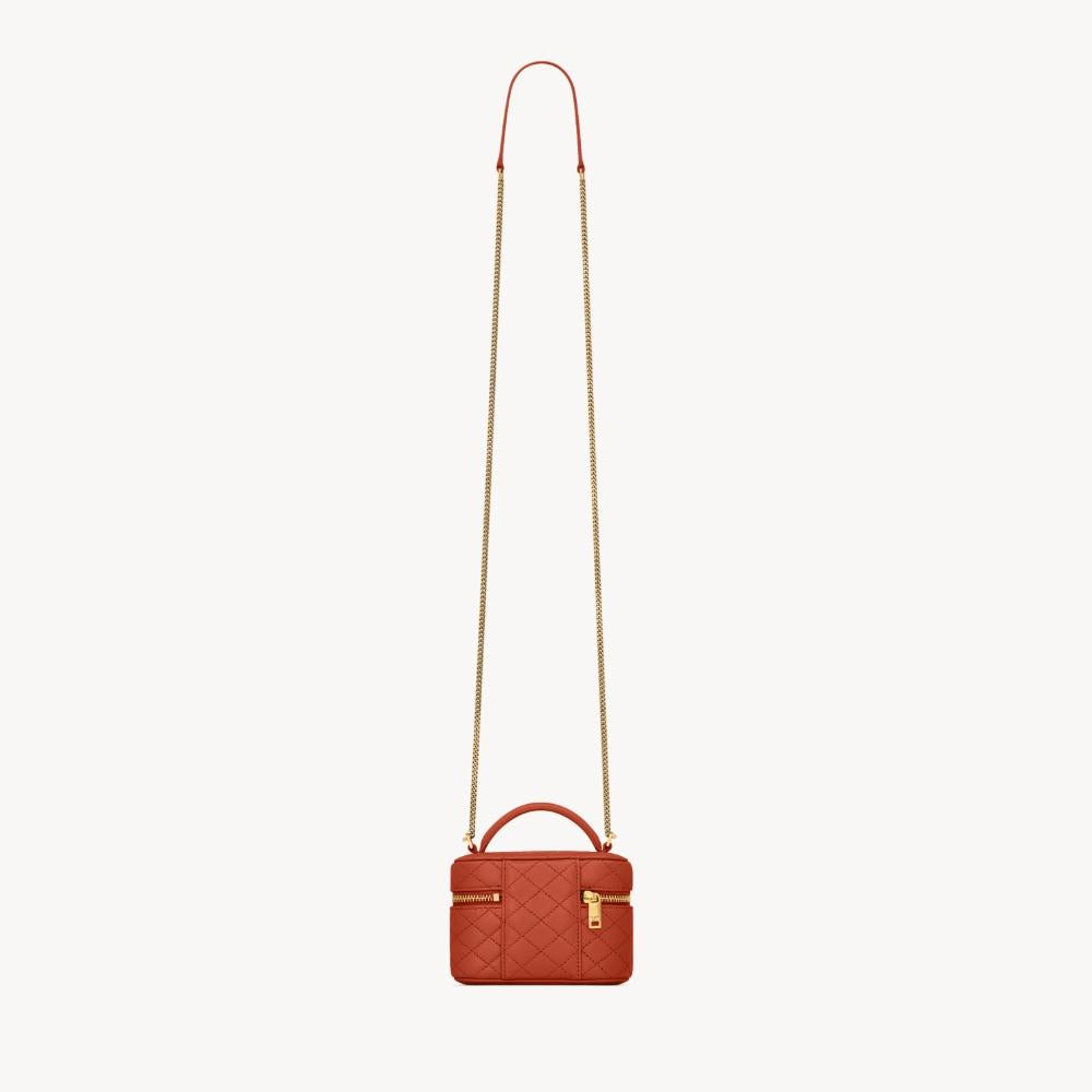 Saint Laurent Gaby Micro Vanity Bag Dark Mandarin Shoulder Bag