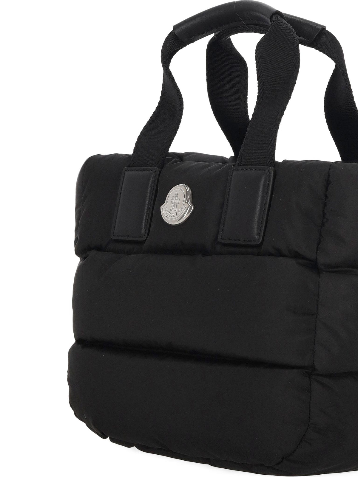 Moncler Black Leather Shoulder Tote Bag