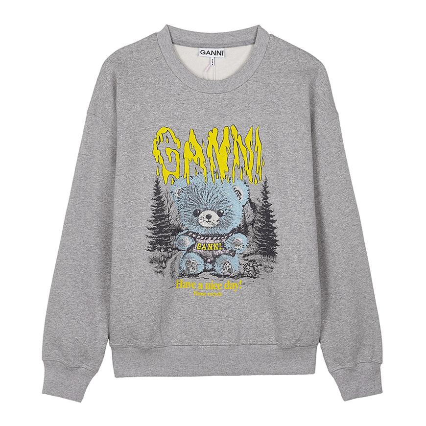 GANNI Women’s Logo Graphic T-Shirt Black Cotton Tee