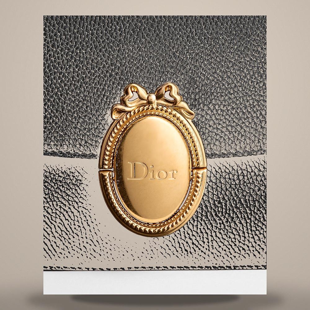 DIOR Black Grained Calfskin Medallion Flap Bag Small Shoulder Bag M3919QDWPM900