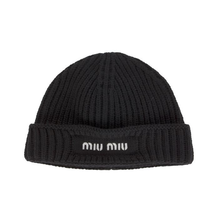 Miu Miu Embroidered Logo Wool Beanie 5HC375 2CSF F0967