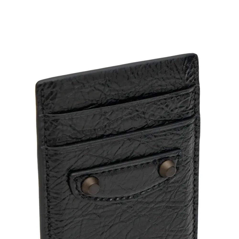 BALENCIAGA Le Cagole Magnet Card Holder Black Leather Unisex