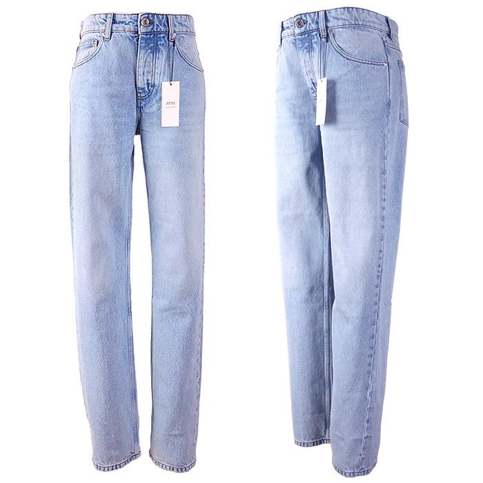 AMI Classic Fit Vintage Blue Jeans HTR001 DE0027 448