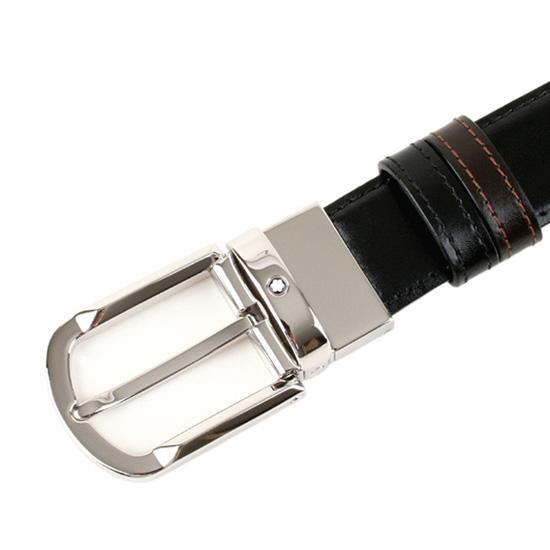 Montblanc Reversible Round Horseshoe Buckle Leather Belt