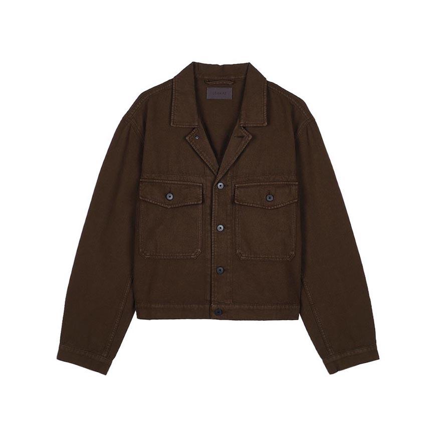Lemaire Men’s Trucker Jacket Brown Cotton