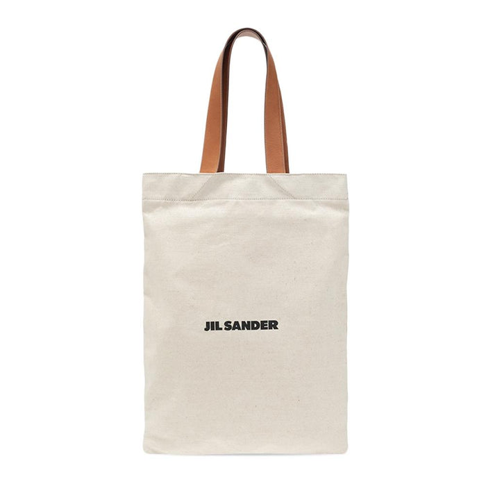 JIL SANDER Ivory Logo Print Canvas Tote Bag JSPS852457 WSB73019 102
