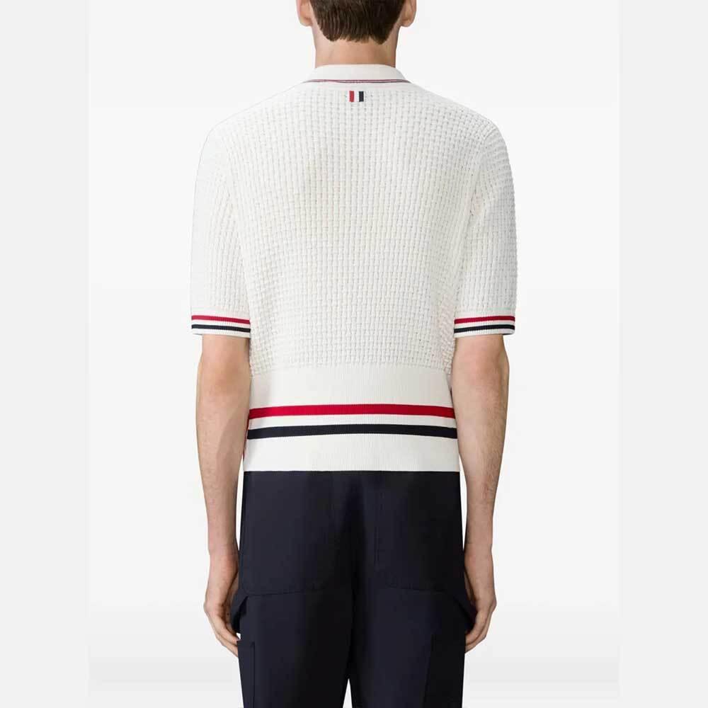 THOM BROWNE Short Sleeve Knit Polo Pullover Men’s MKP155A Y3009 100