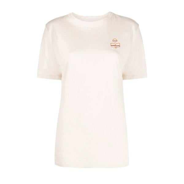 Isabel Marant Ecru ZEWEL Logo Print Anniversary T-Shirt TS0406 22P091E 23EC