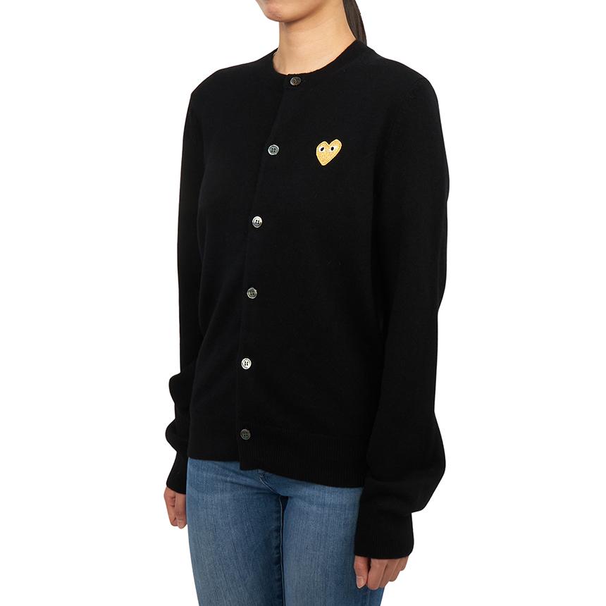 Comme des Garcons Gold Heart Patch Unisex Loose Fit Cardigan AX N049 051 1