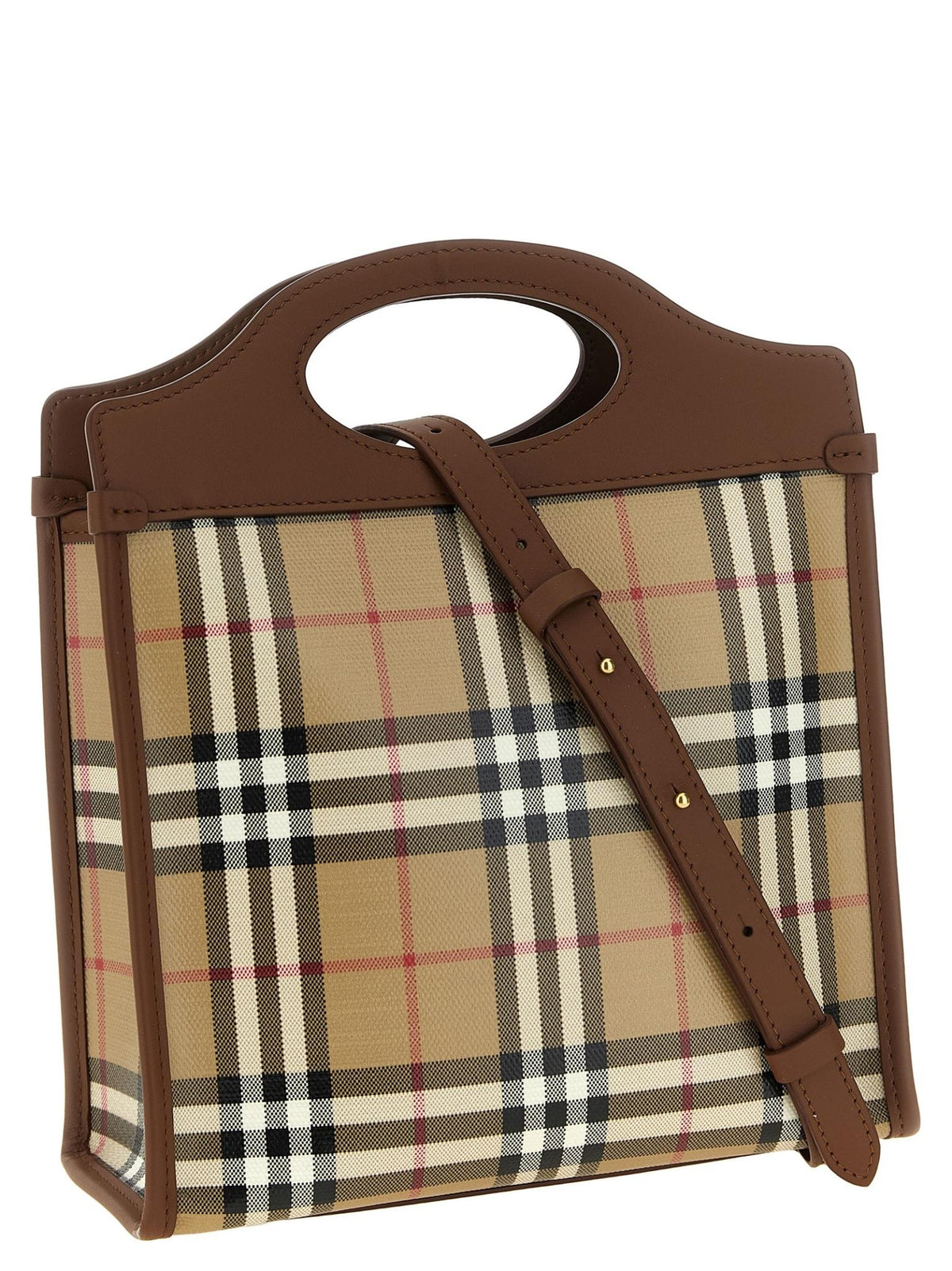 BURBERRY Archive Beige Canvas Leather Tote Bag