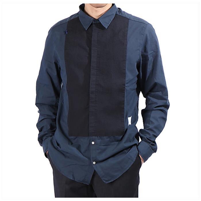 The Editor Navy Cotton Long Sleeve Shirt for Men 1304 1 4434