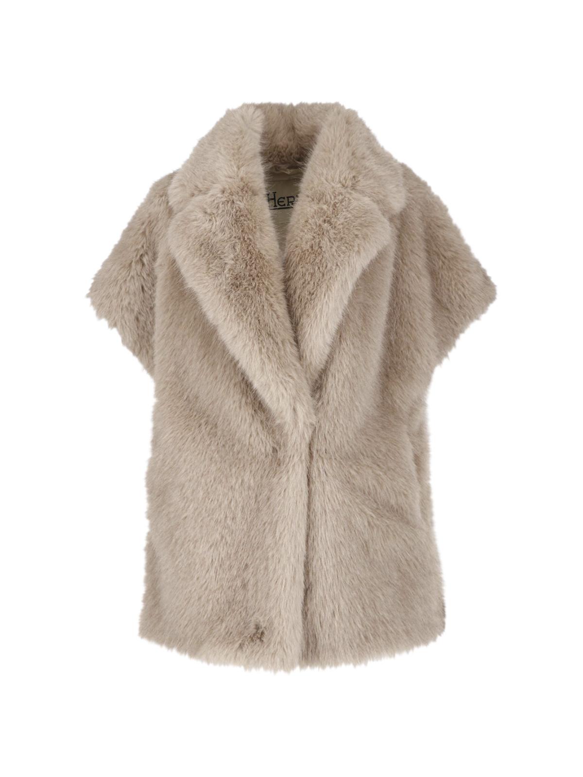 Herno Faux Fur Jacket Women’s Brown Coat