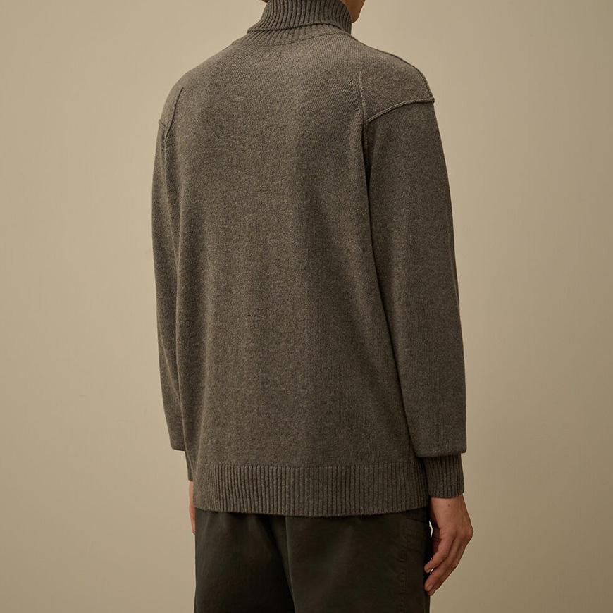 CP Company Men’s GRS Lambswool Turtleneck Sweater Gray