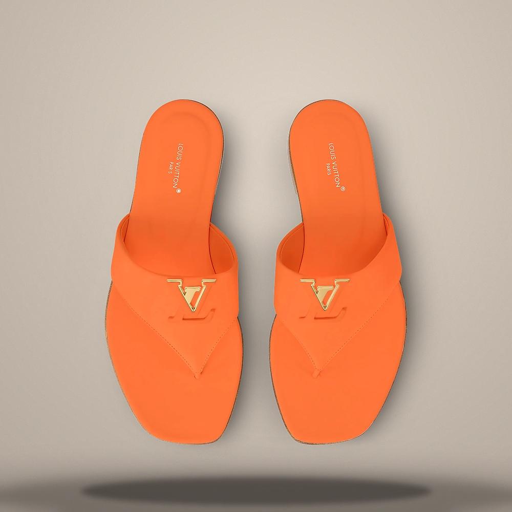 Louis Vuitton Mare Lace-Up Flat Orange Men's Sandals 1AK3UR