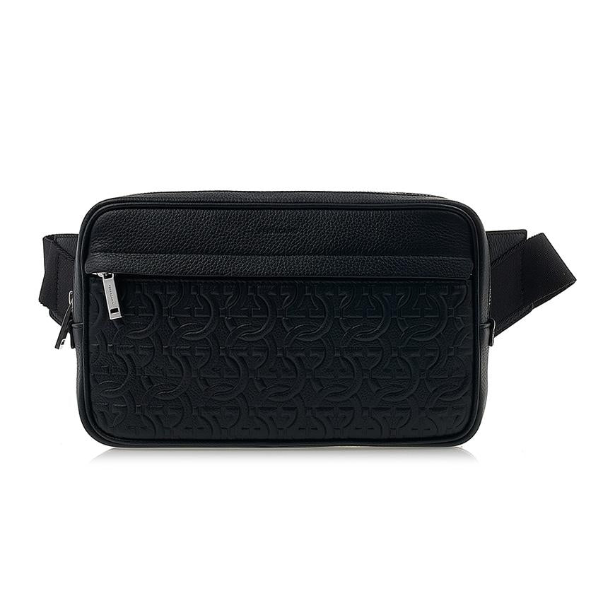 Ferragamo Gancini Calf Leather Belt Bag Black