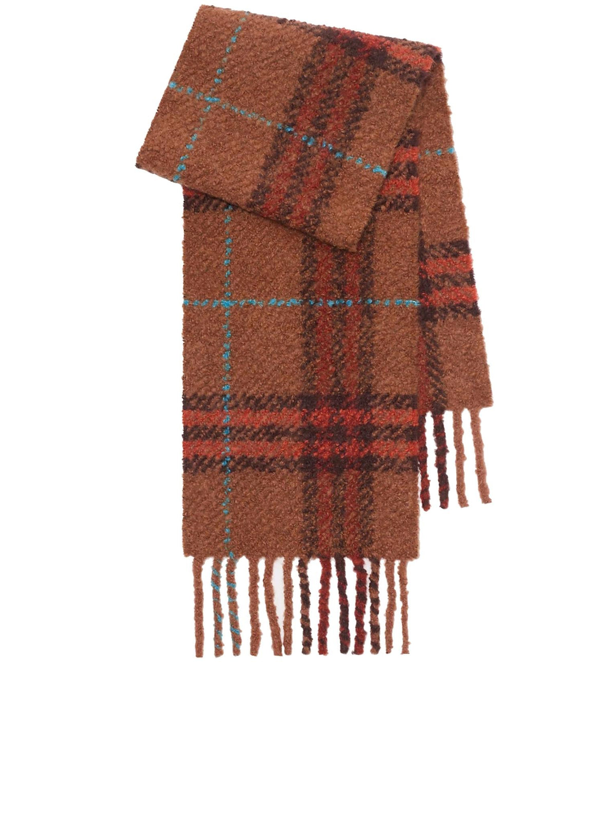 BURBERRY Beige Check Wool Scarf