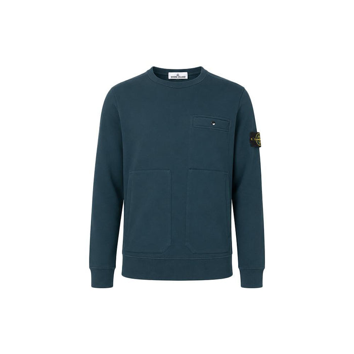 STONE ISLAND Dark Blue 15th Anniversary Patch 3-Pocket Crewneck Sweatshirt