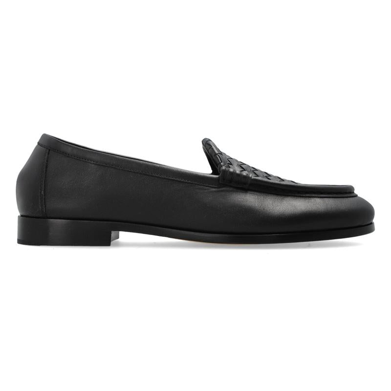 Bottega Veneta Black Leather Silencio Loafers Men’s