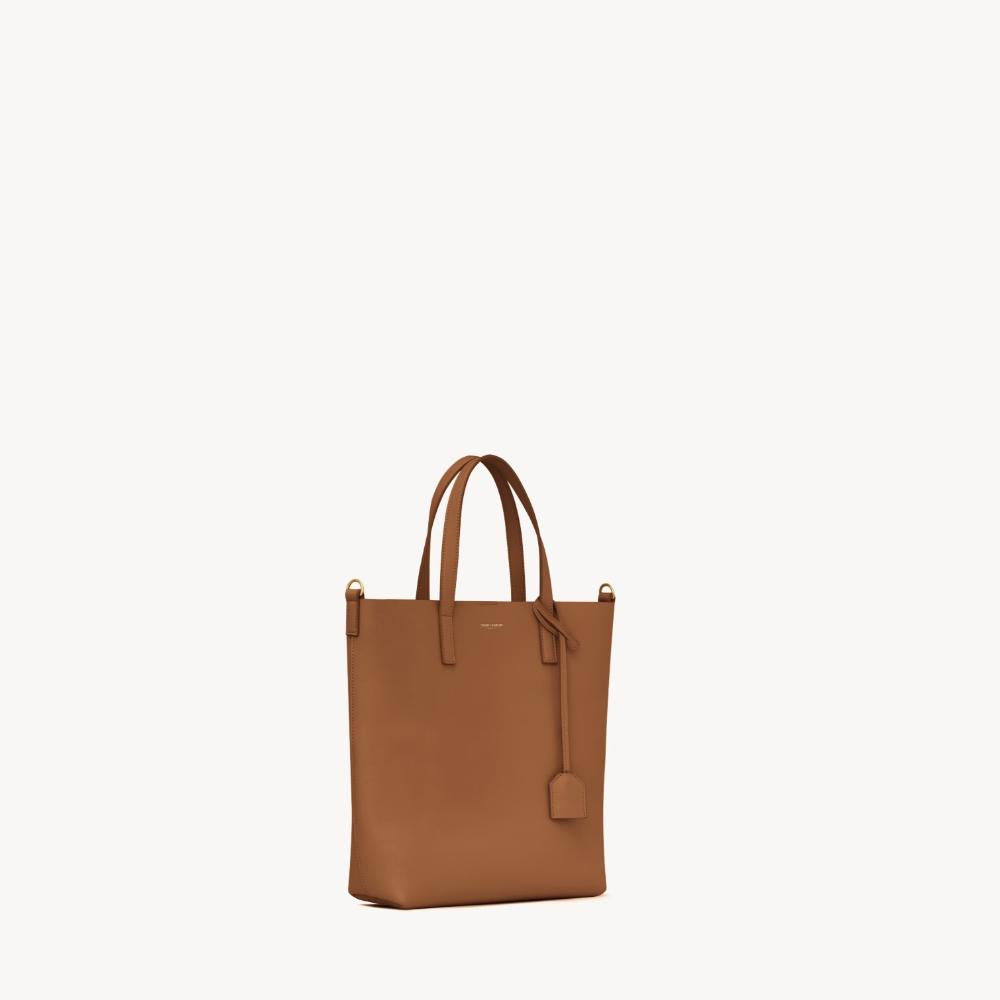 Saint Laurent Leather Shopping Tote Bag Brick Color Unisex