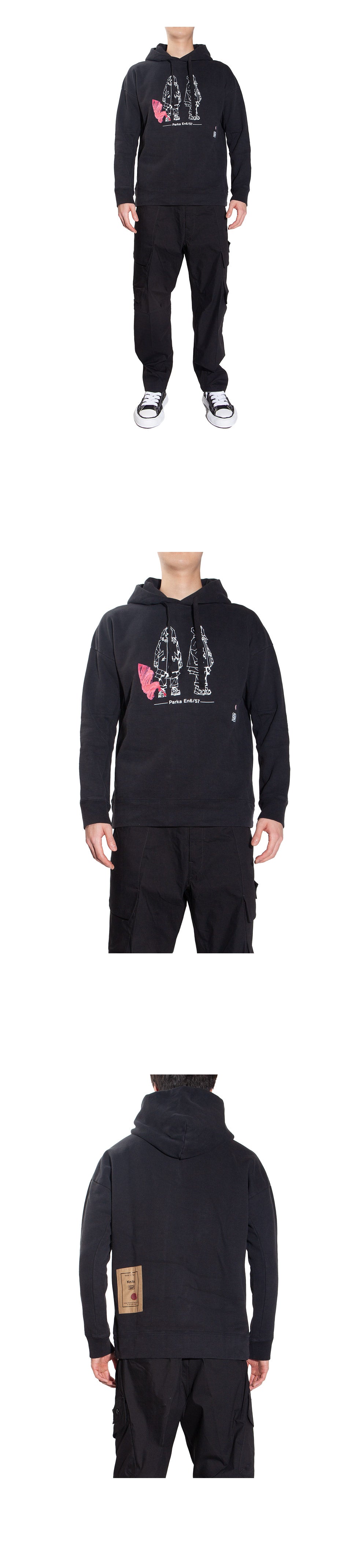 Ten C x GANG BOX Men's Garment Dyed Pullover Hoodie 22CTCUF08198 999