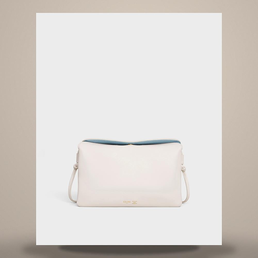 CELINE Trio Flap Soft Lambskin Rice Tote Bag 10P862O86 01RC