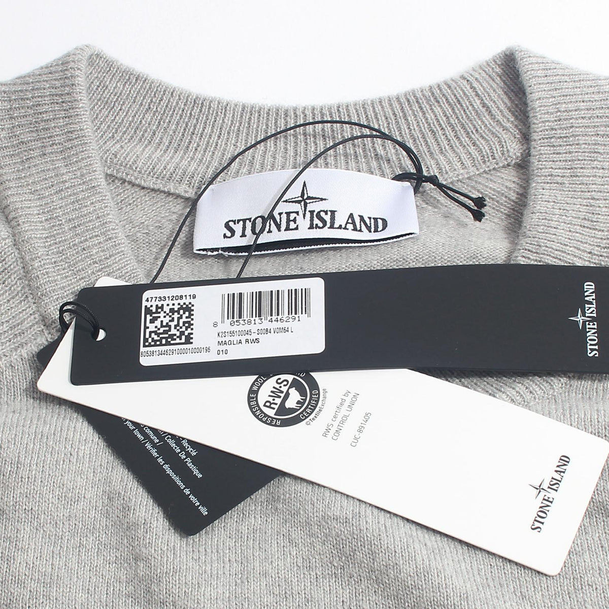 STONE ISLAND Wool Crewneck Sweater Gray Men’s