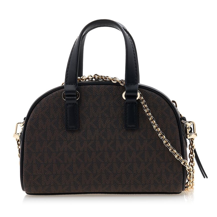 Michael Kors Women’s Logo Print Top Handle Tote Bag Brown Canvas