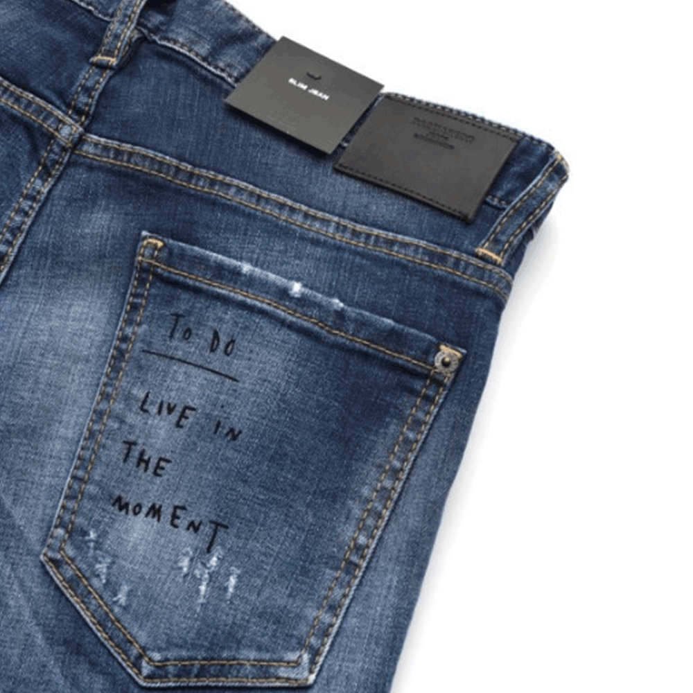 Dsquared2 Stud Detail Slim Jeans Men’s Denim Pants Navy