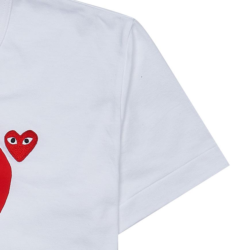 Comme des Garcons Unisex Heart Print T-Shirt AX T222 051 WHITE