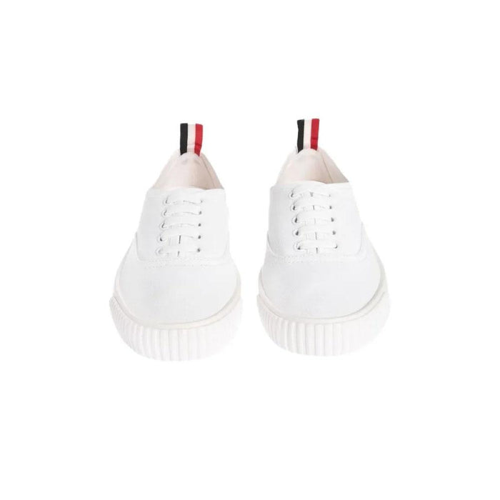 THOM BROWNE Heritage Canvas White Low-Top Men's Sneakers