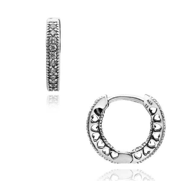 PANDORA Heart of Hoop CZ Sterling Silver Earrings