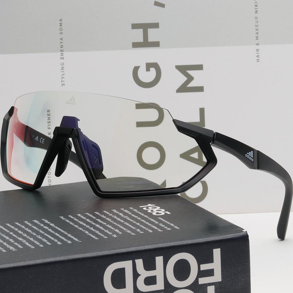 Adidas Photochromic Mirror Sports Sunglasses Clear Frame Cycling Base SP0041 02U