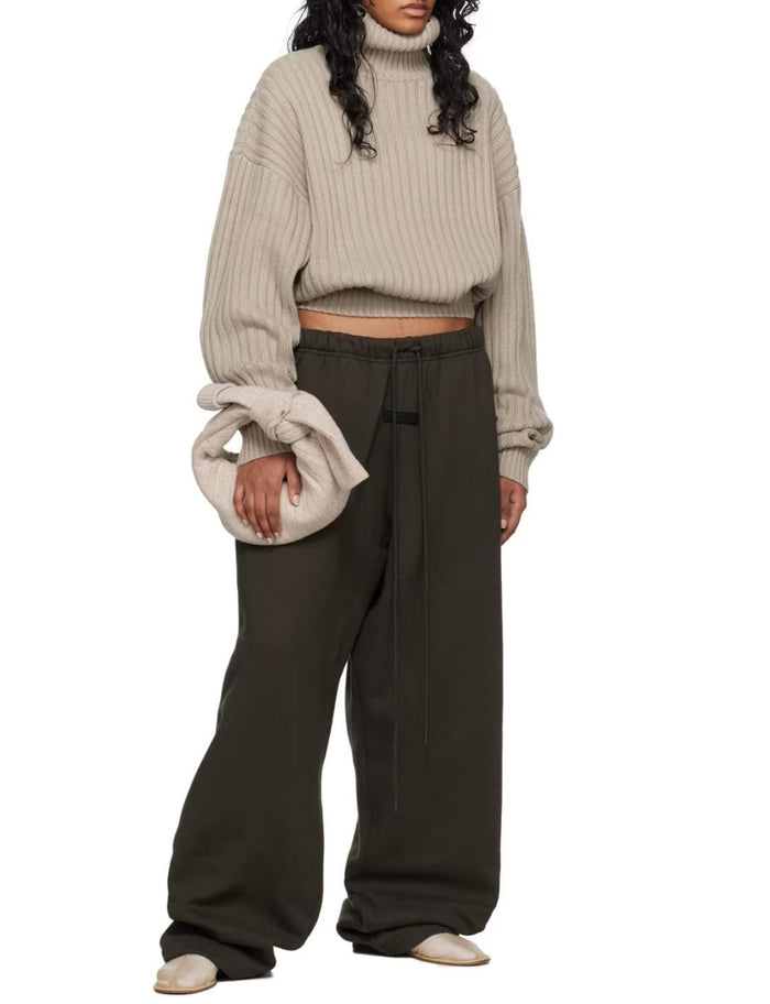 Fear of God Essentials Logo Patch Light Gray Turtleneck Sweater
